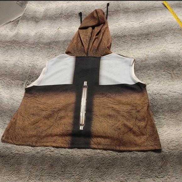 IPNG Women’s Size L/XL 8/10 . Art To Wear Sleeveless Hooded Pullover Shirt NEW - Picture 4 of 6